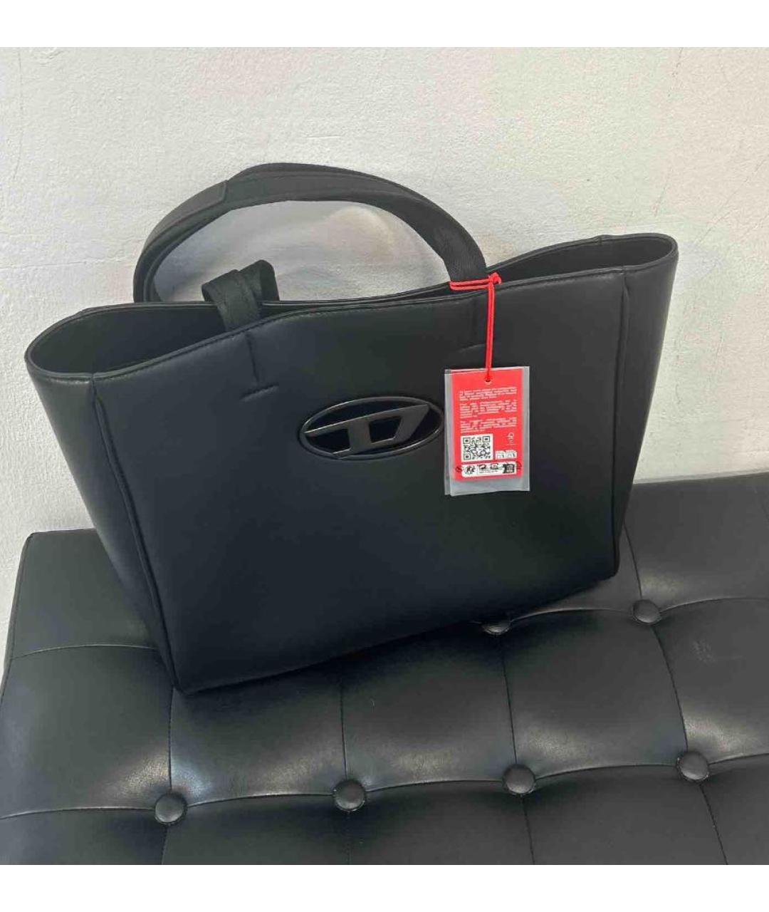 DIESEL Черная сумка тоут из искусственной кожи, фото 2