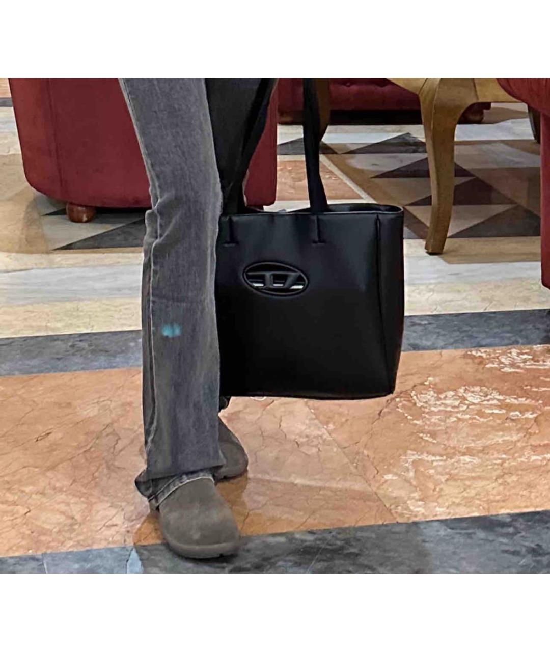 DIESEL Черная сумка тоут из искусственной кожи, фото 5