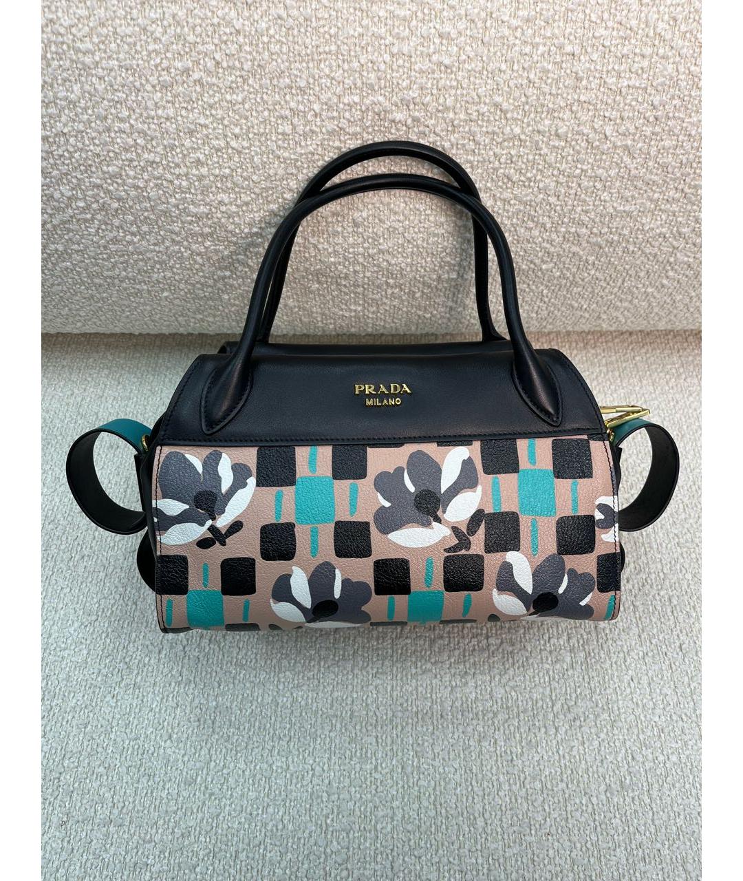 PRADA Черная кожаная сумка с короткими ручками, фото 9