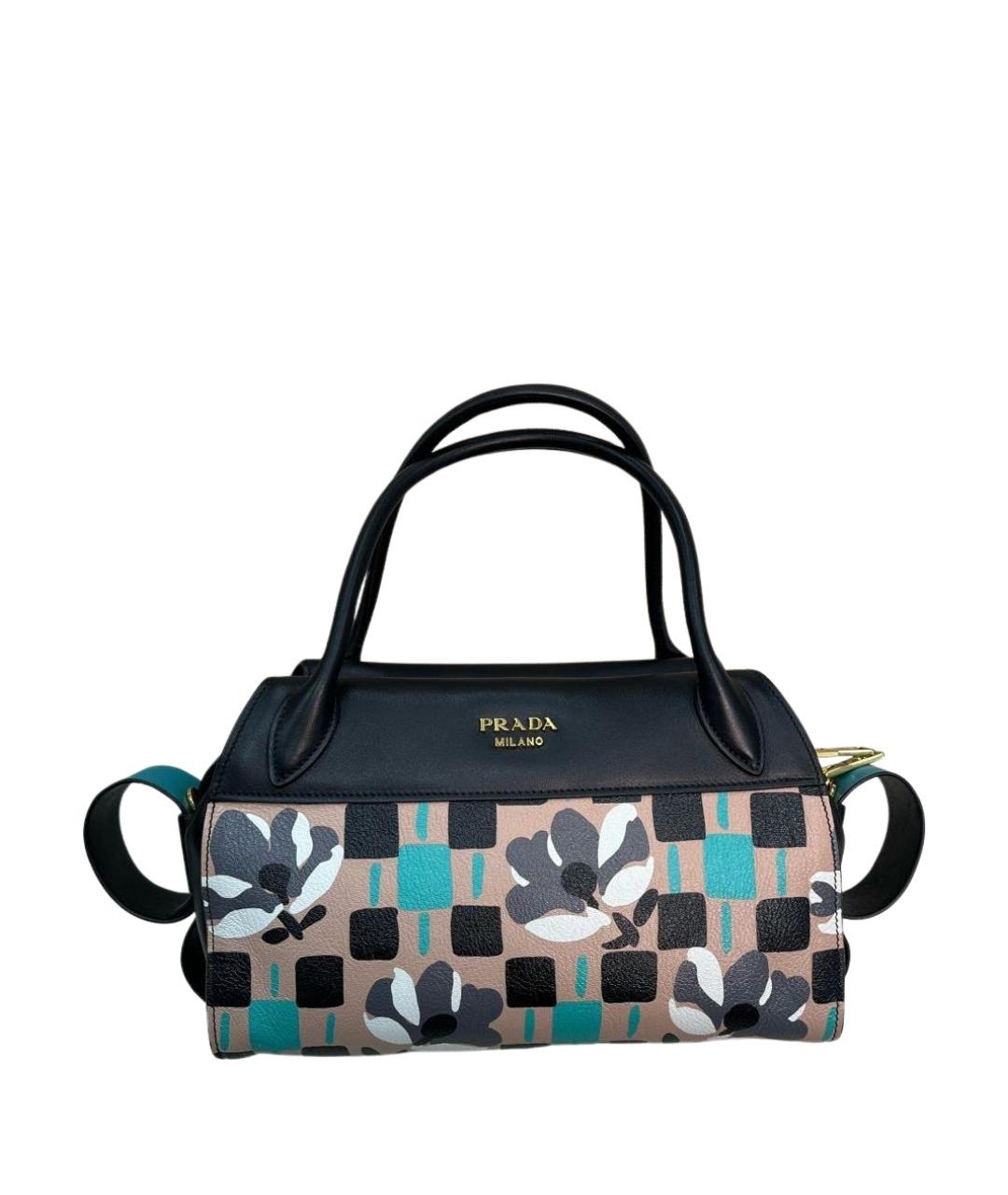 PRADA Черная кожаная сумка с короткими ручками, фото 1