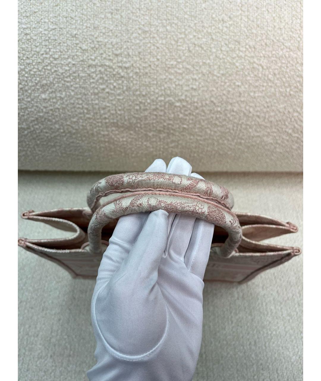 CHRISTIAN DIOR Розовая тканевая сумка тоут, фото 7