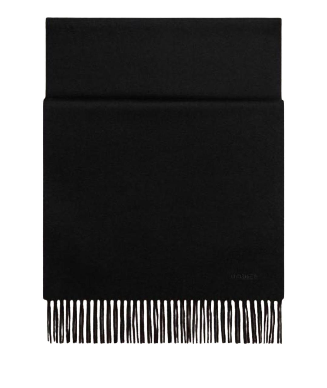 HERMES Черный кашемировый шарф, фото 1