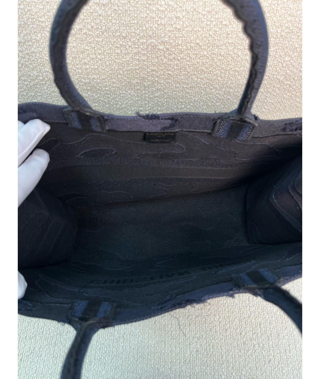 CHRISTIAN DIOR Темно-синяя тканевая сумка тоут, фото 4