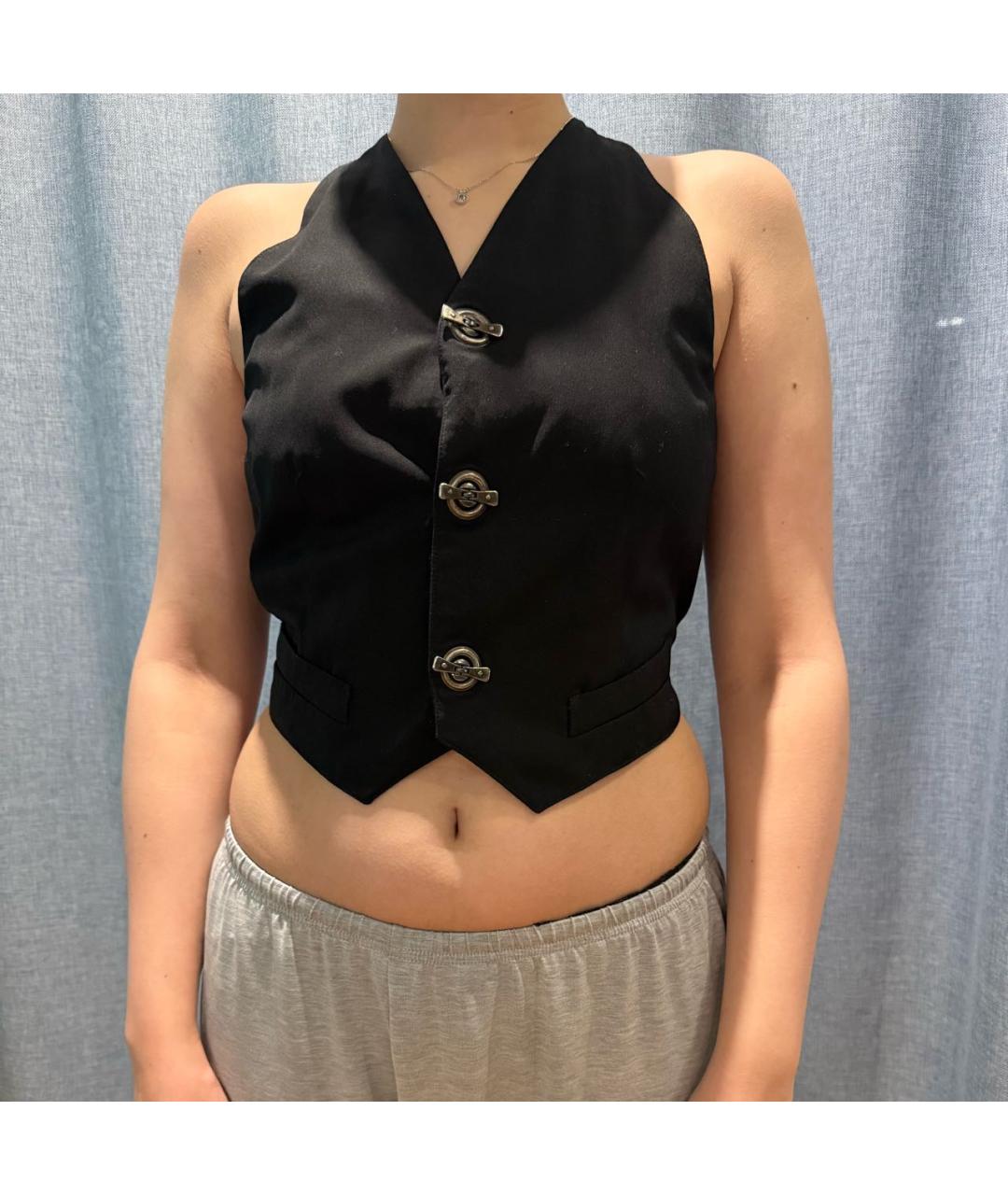 JEAN PAUL GAULTIER Черный полиэстеровый жилет, фото 7