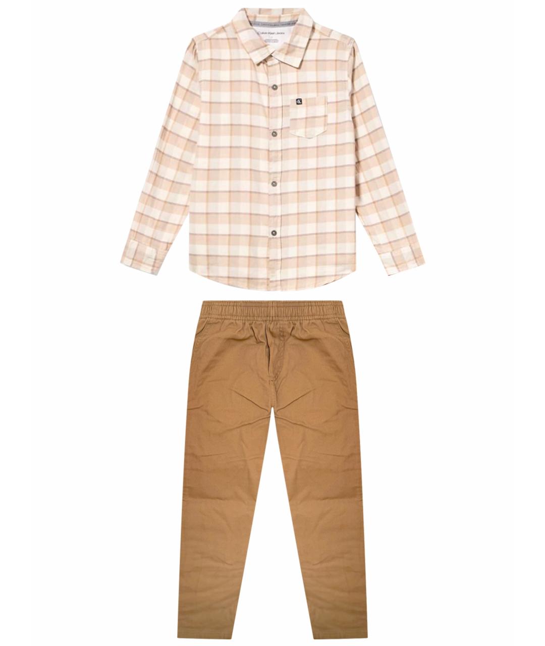 CALVIN KLEIN Коричневый хлопковый комплект, фото 1