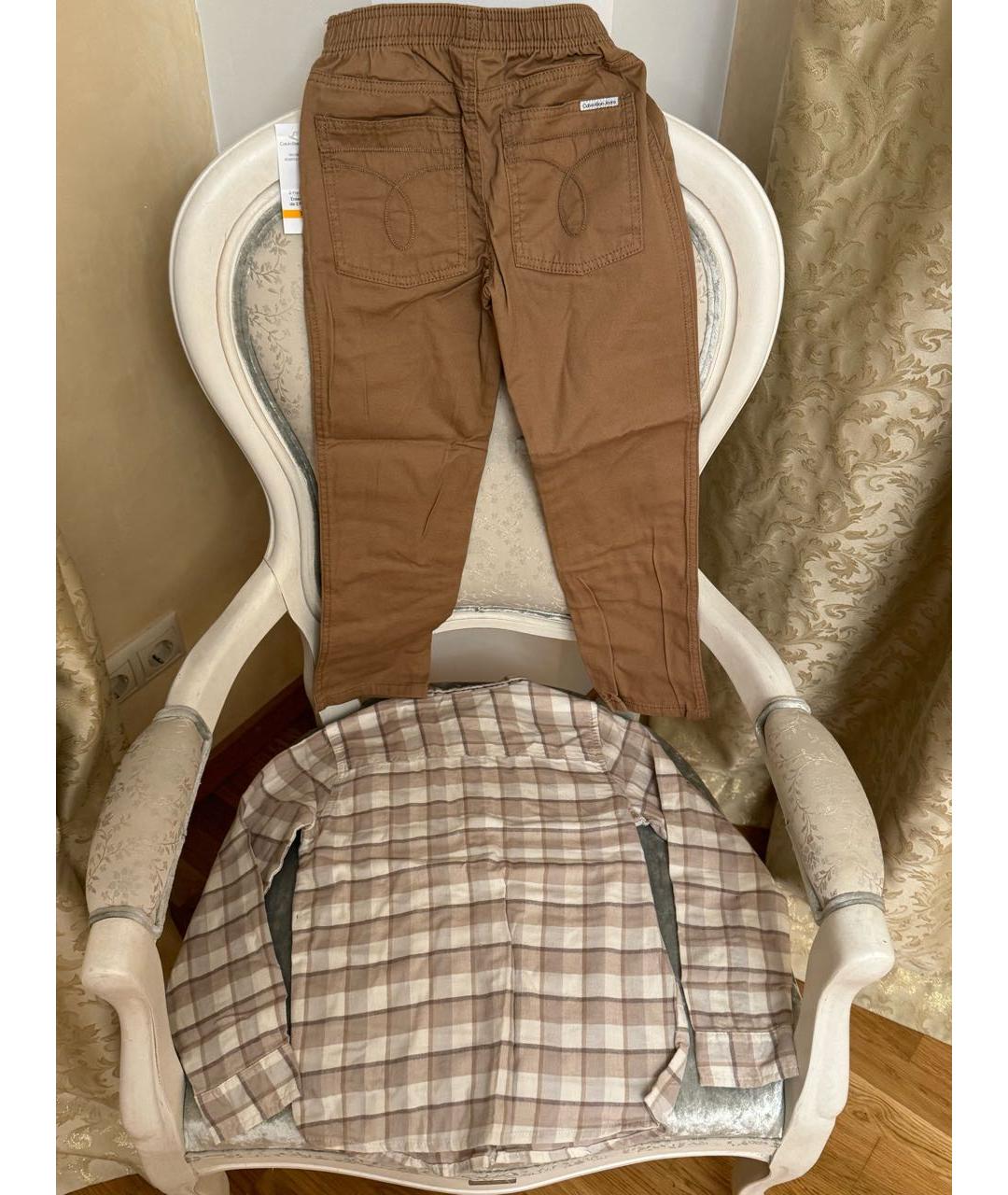 CALVIN KLEIN Коричневый хлопковый комплект, фото 5