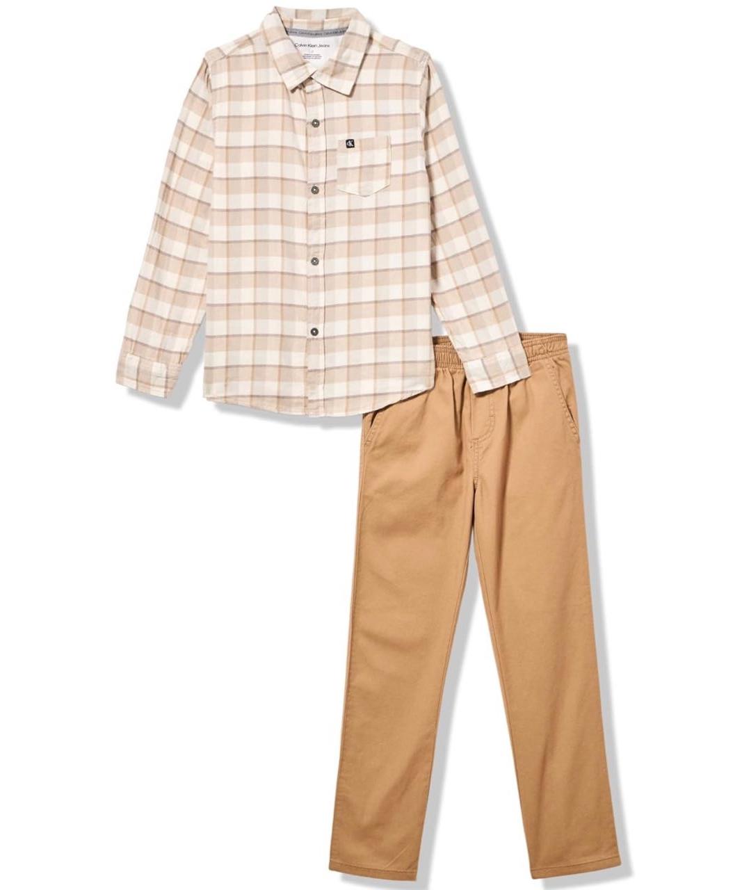 CALVIN KLEIN Коричневый хлопковый комплект, фото 9