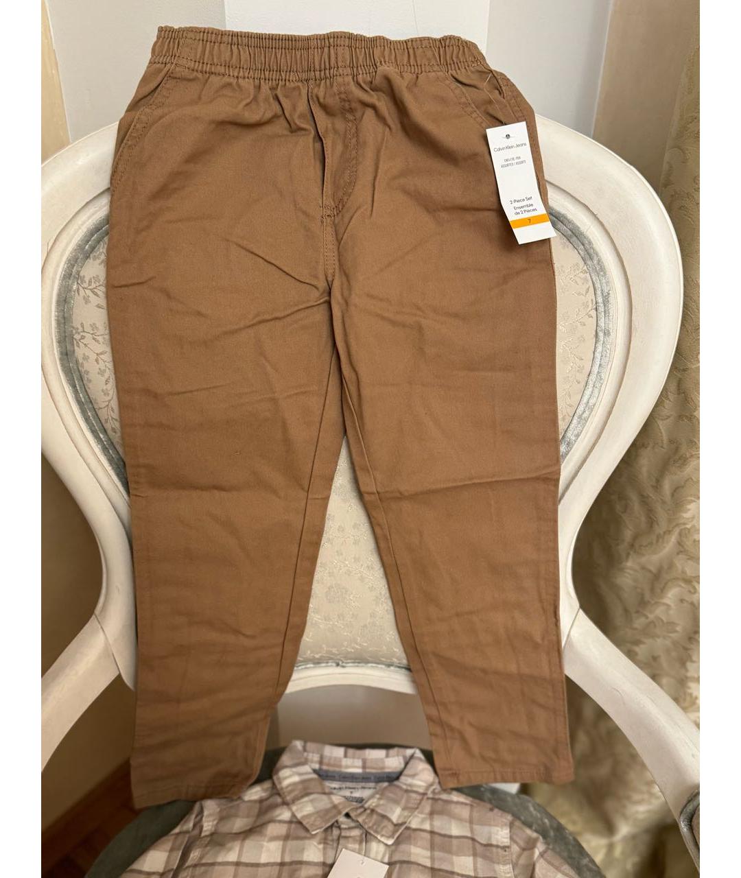 CALVIN KLEIN Коричневый хлопковый комплект, фото 2