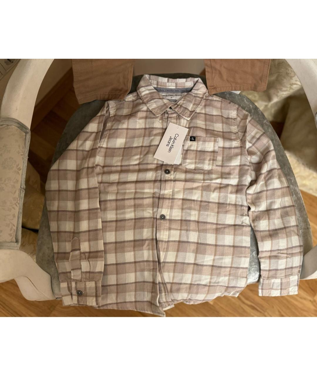 CALVIN KLEIN Коричневый хлопковый комплект, фото 6