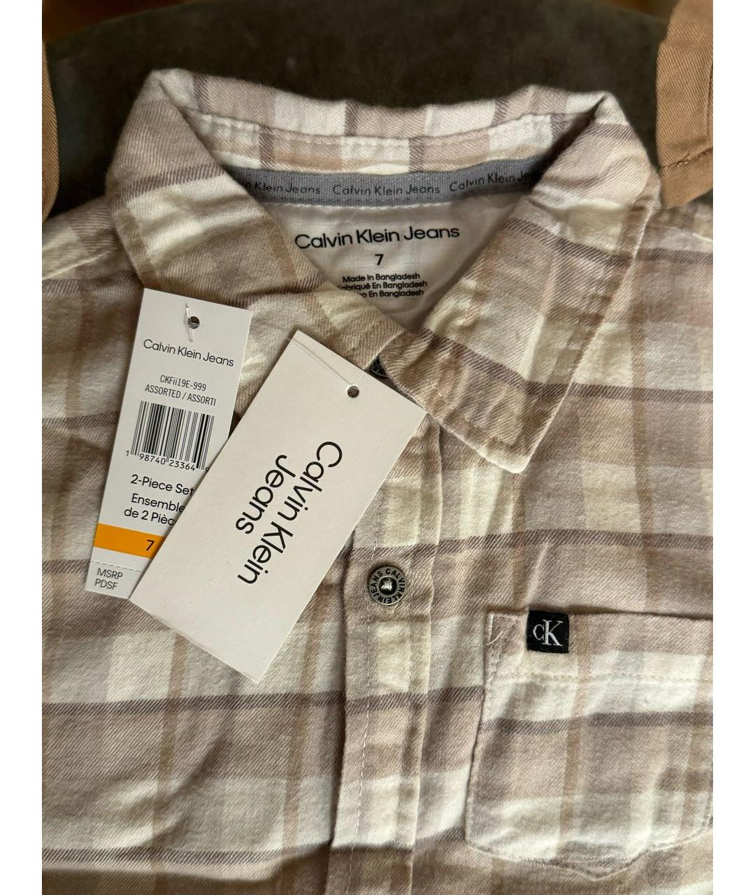 CALVIN KLEIN Коричневый хлопковый комплект, фото 7