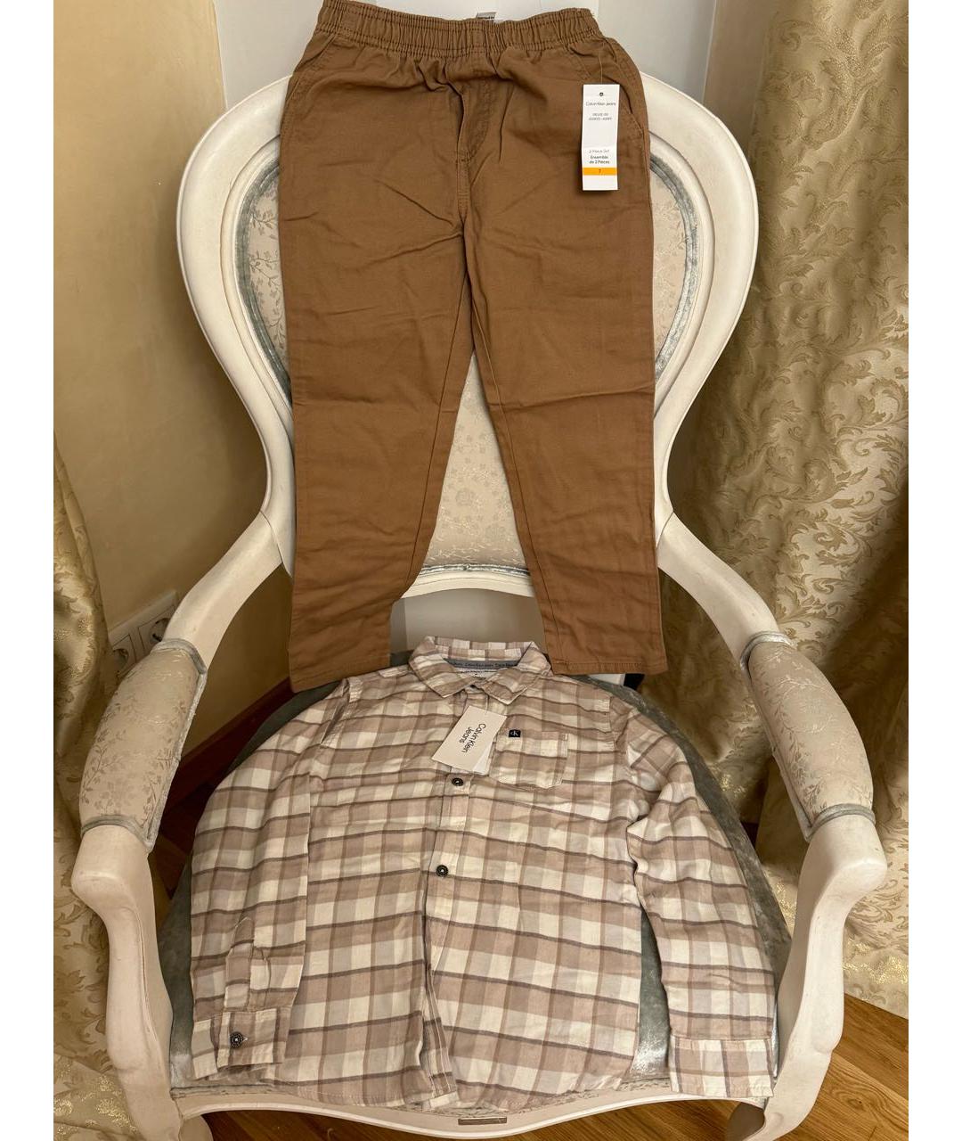 CALVIN KLEIN Коричневый хлопковый комплект, фото 4