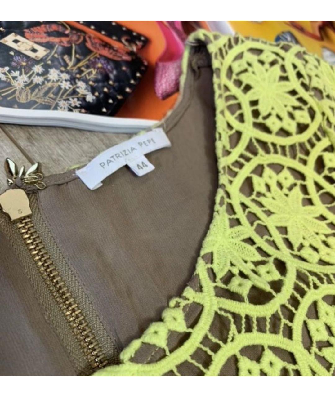 PATRIZIA PEPE Желтое хлопковое повседневное платье, фото 6