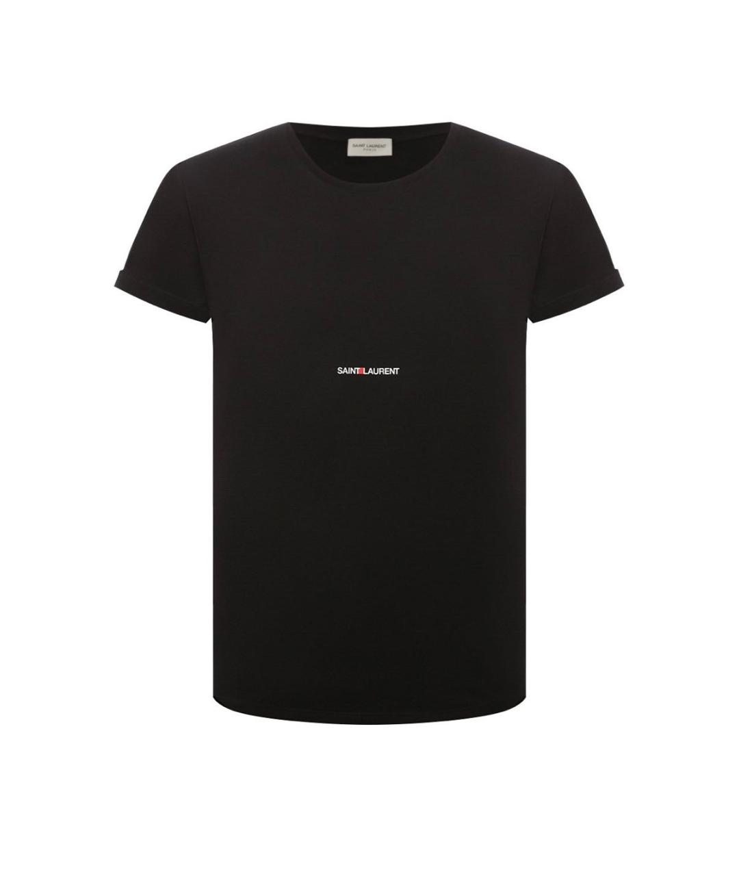 SAINT LAURENT Черная хлопковая футболка, фото 3