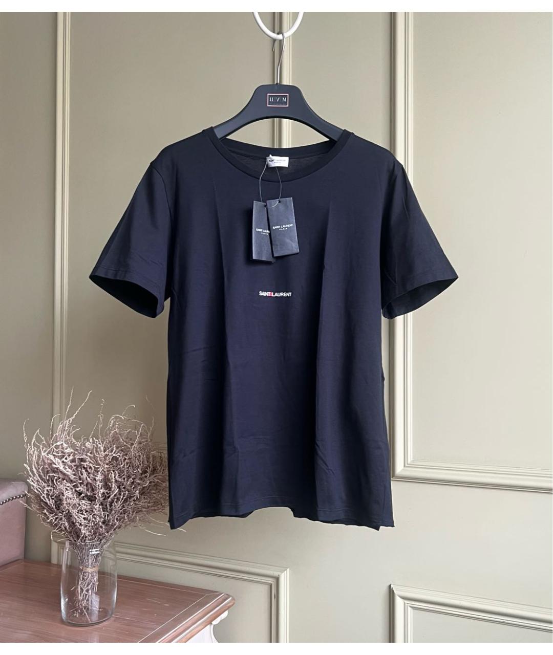 SAINT LAURENT Черная хлопковая футболка, фото 9