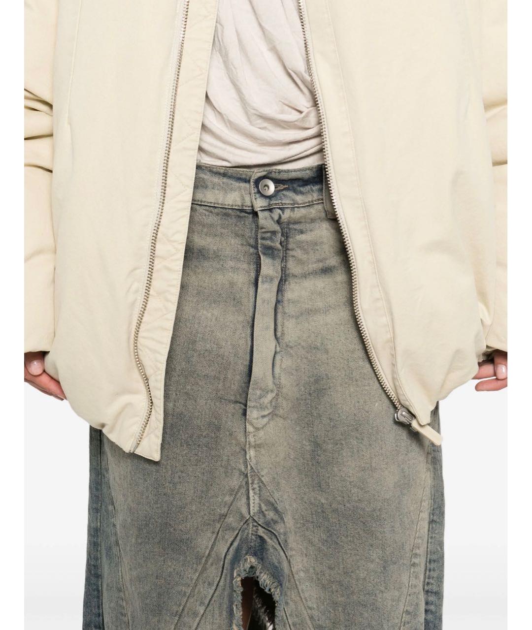 RICK OWENS Голубая деним юбка миди, фото 4