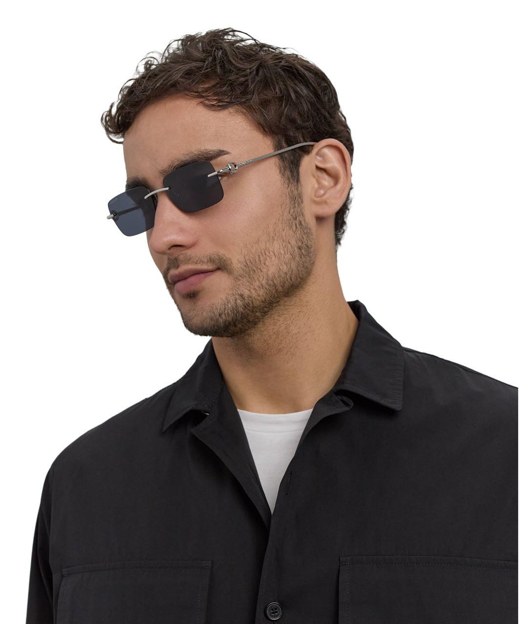 GUCCI Серебряные металлические солнцезащитные очки, фото 8