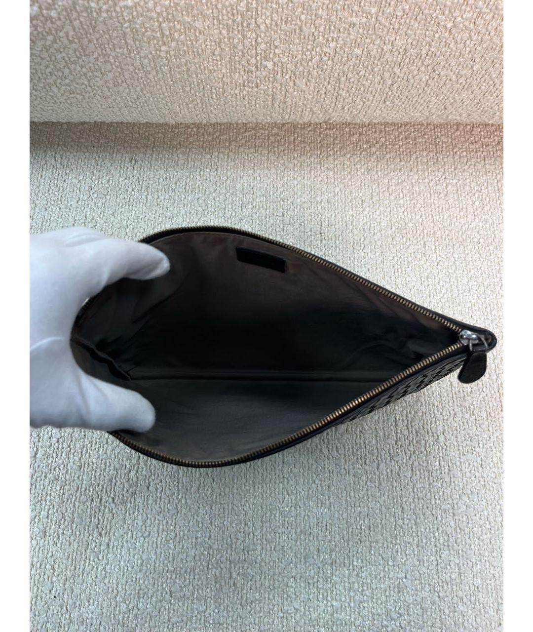 BOTTEGA VENETA Черная кожаная папка для документов, фото 4