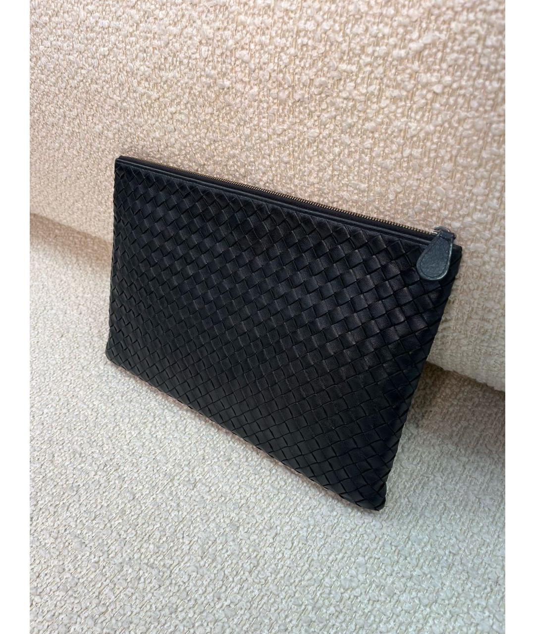 BOTTEGA VENETA Черная кожаная папка для документов, фото 5