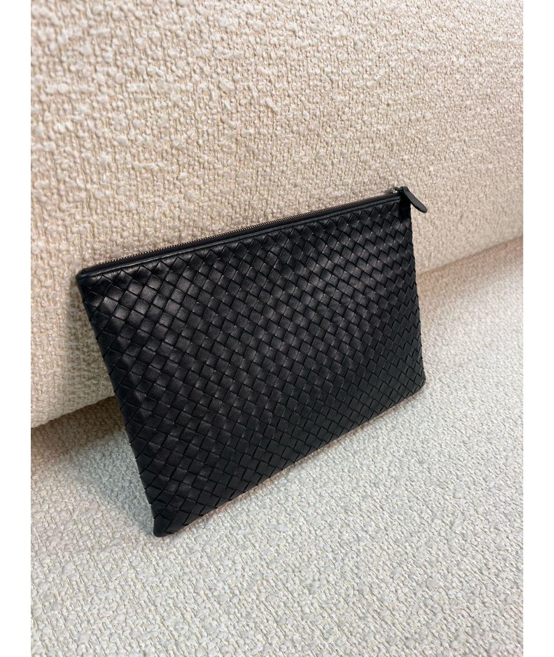 BOTTEGA VENETA Черная кожаная папка для документов, фото 2