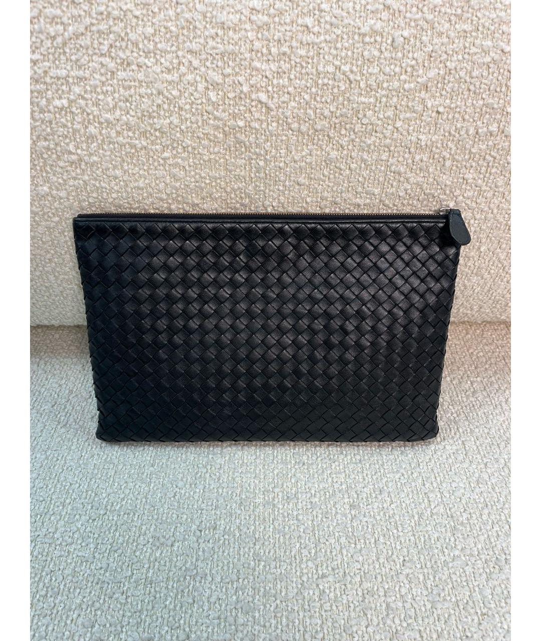 BOTTEGA VENETA Черная кожаная папка для документов, фото 9