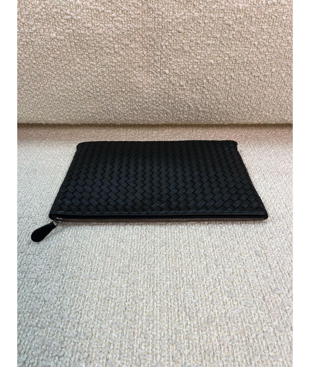 BOTTEGA VENETA Черная кожаная папка для документов, фото 7