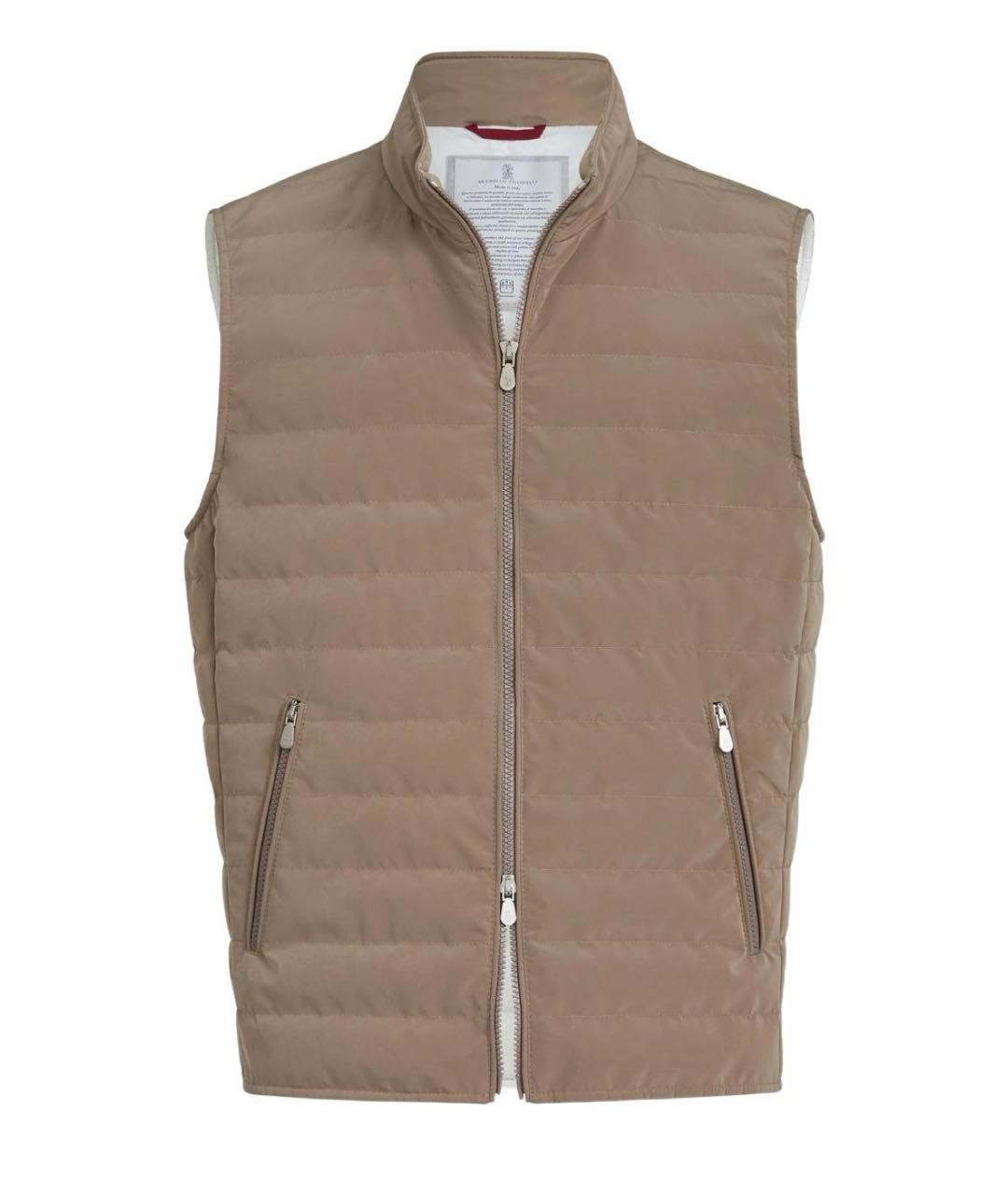 BRUNELLO CUCINELLI Бежевый жилет, фото 9