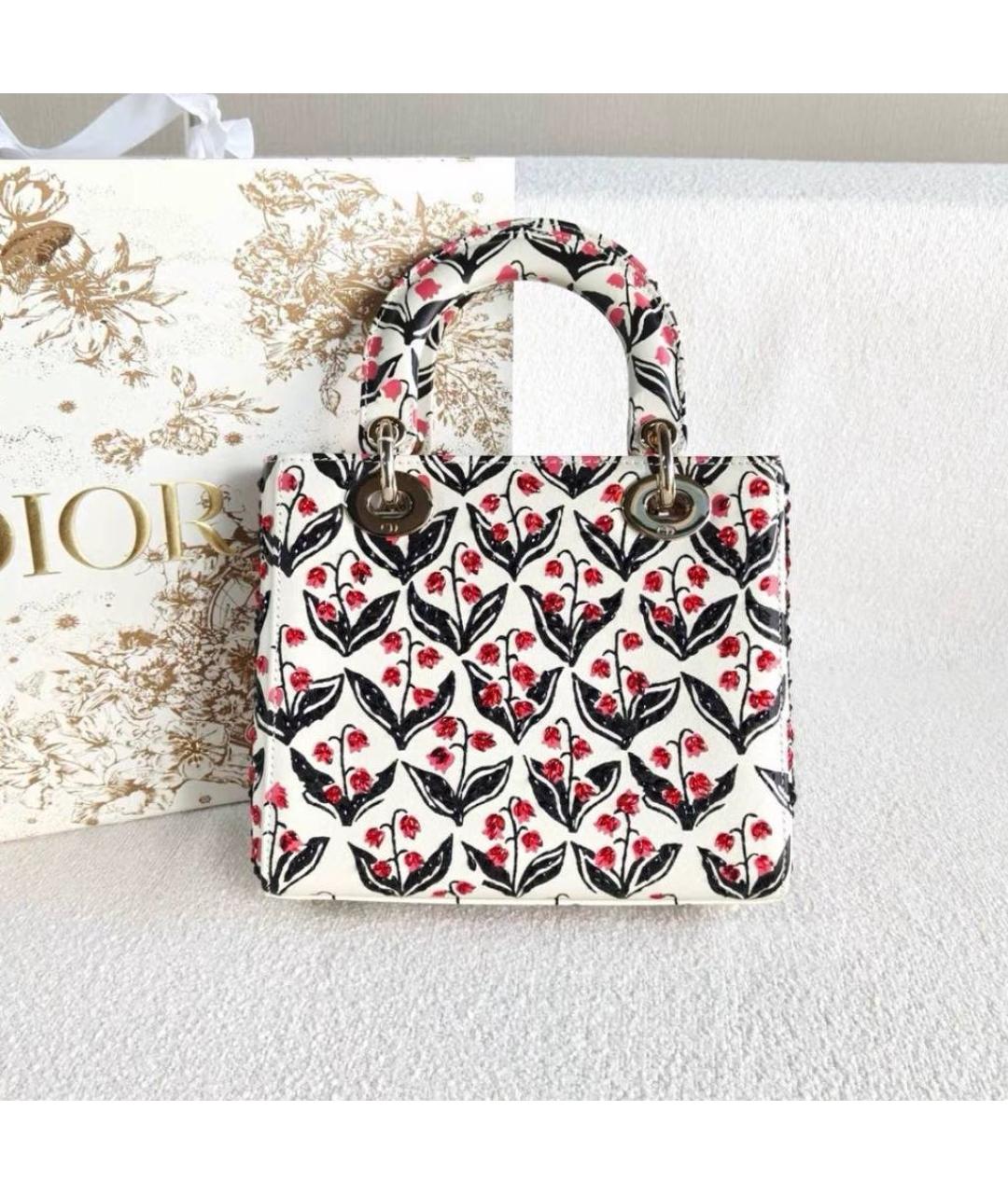 CHRISTIAN DIOR Белая кожаная сумка с короткими ручками, фото 4