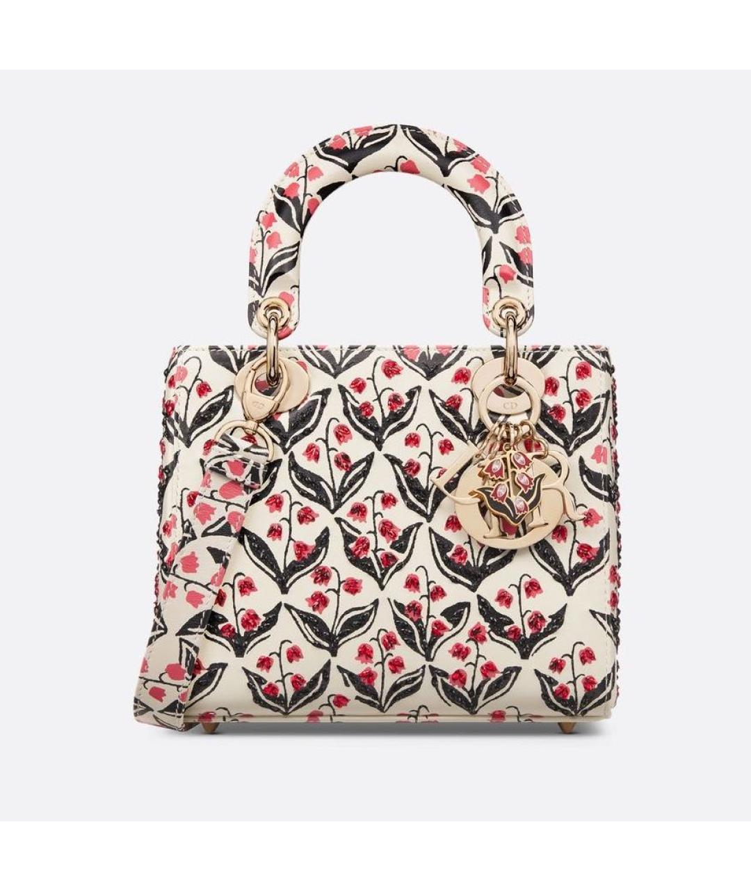 CHRISTIAN DIOR Белая кожаная сумка с короткими ручками, фото 7