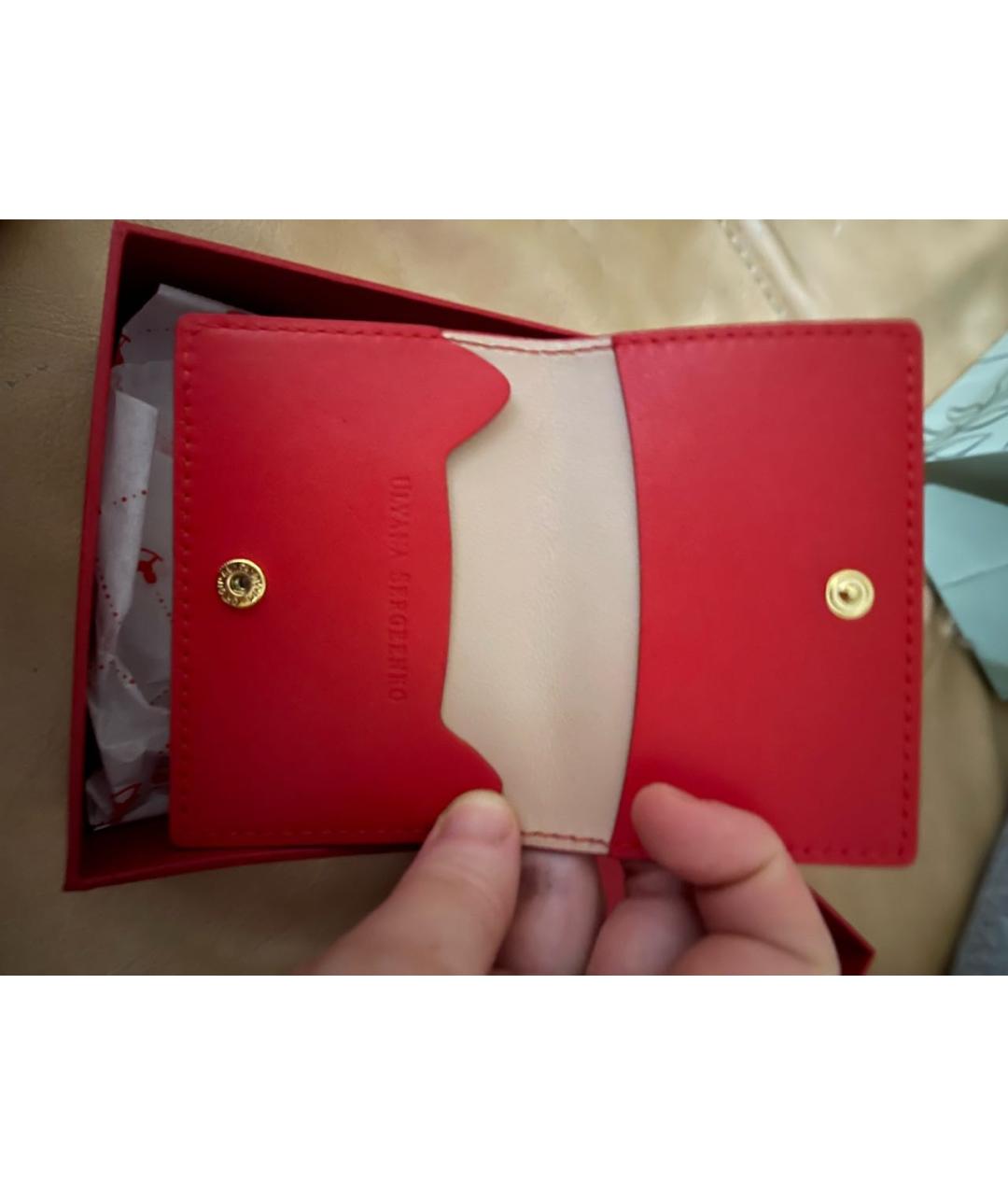 ULYANA SERGEENKO Красный кожаный кардхолдер, фото 4