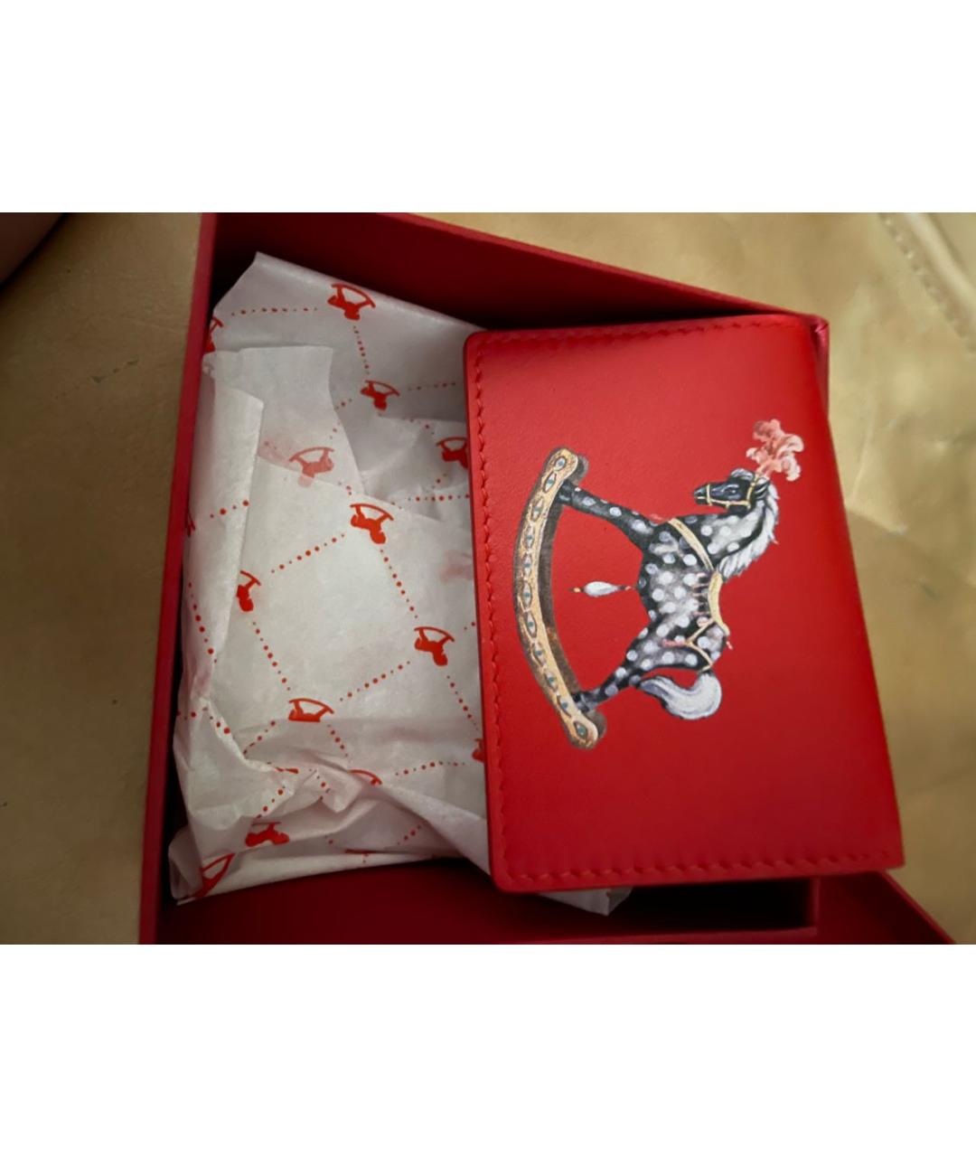 ULYANA SERGEENKO Красный кожаный кардхолдер, фото 2