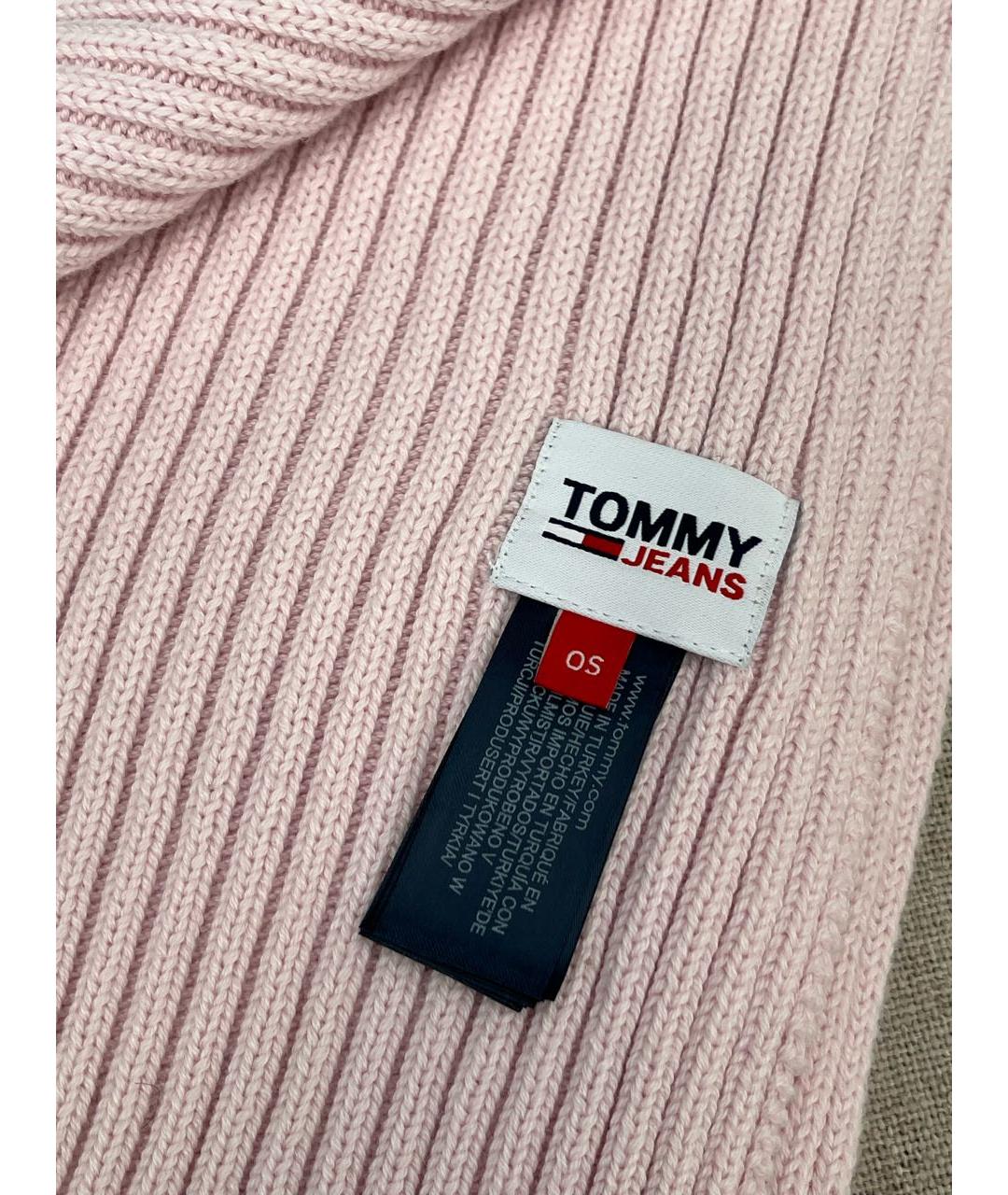 TOMMY HILFIGER Розовый хлопковый шарф, фото 4