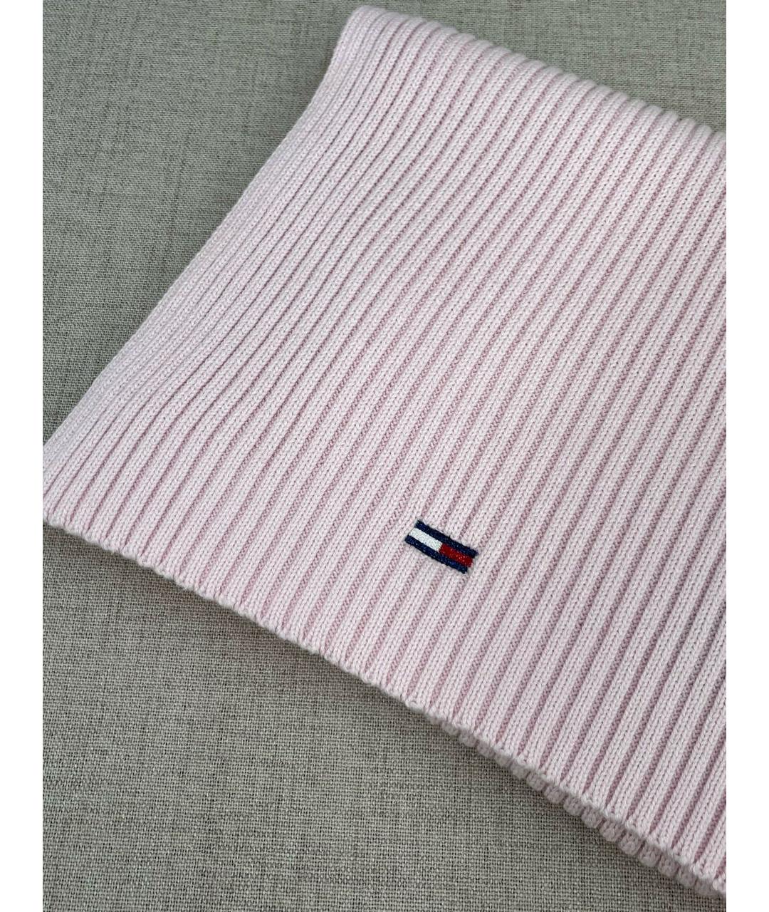 TOMMY HILFIGER Розовый хлопковый шарф, фото 3