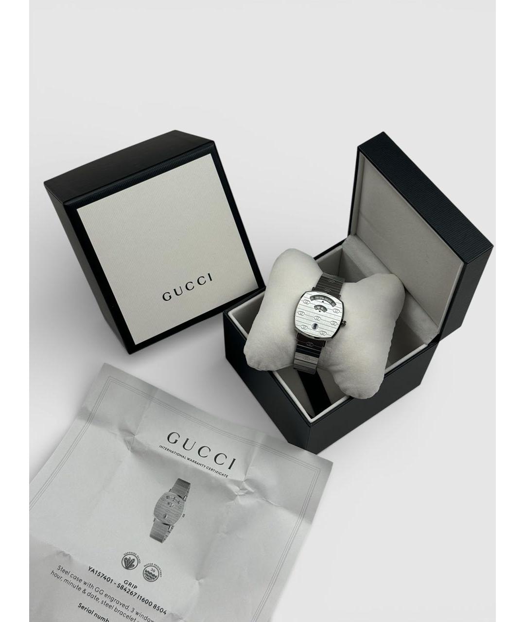 GUCCI Серебряные стальные часы, фото 2