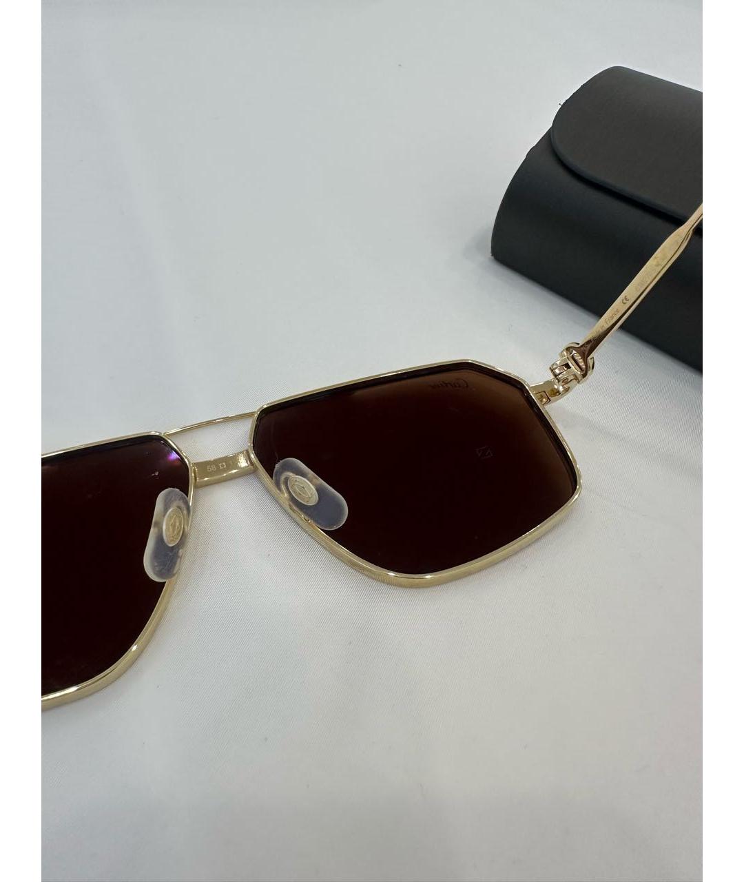 HERMES Коричневые металлические солнцезащитные очки, фото 3