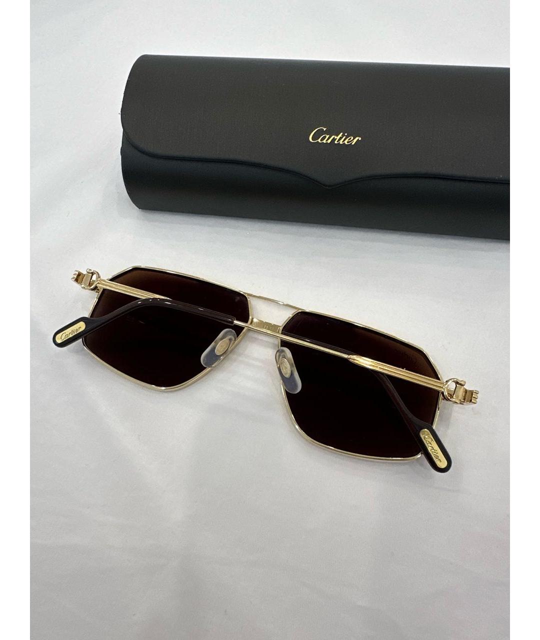 HERMES Коричневые металлические солнцезащитные очки, фото 6