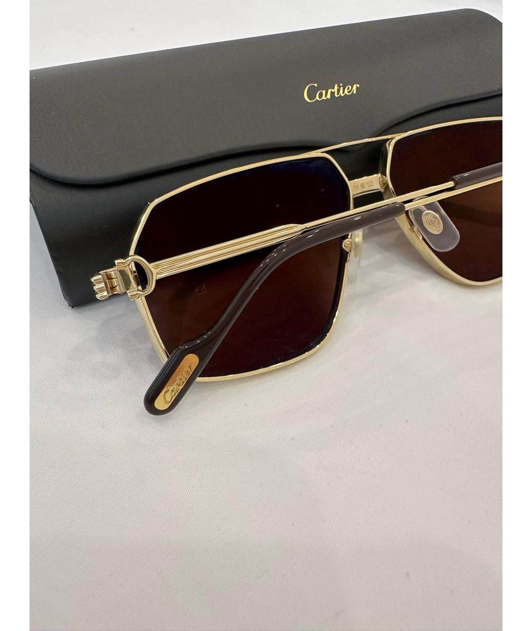 HERMES Коричневые металлические солнцезащитные очки, фото 4