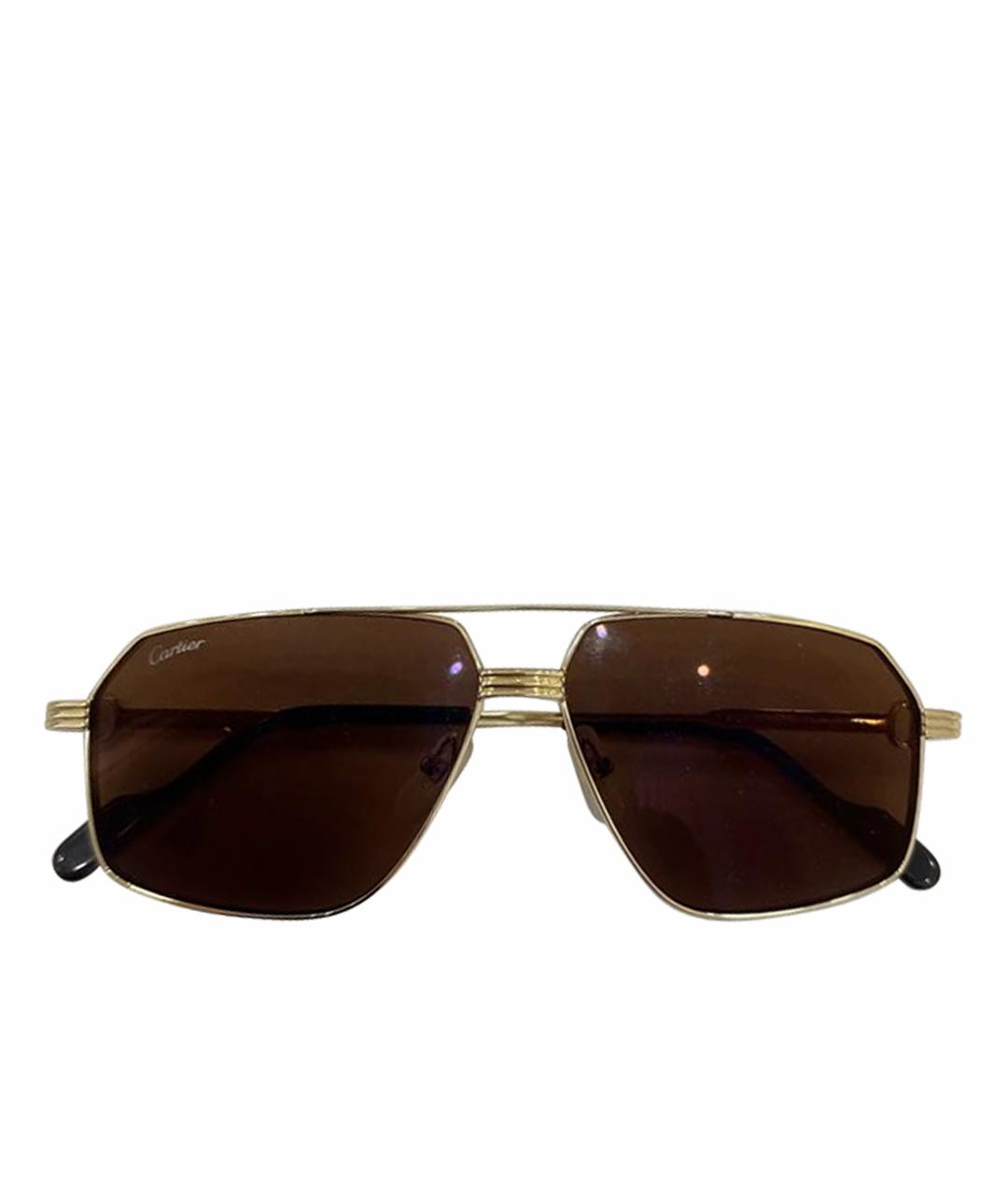 HERMES Коричневые металлические солнцезащитные очки, фото 1