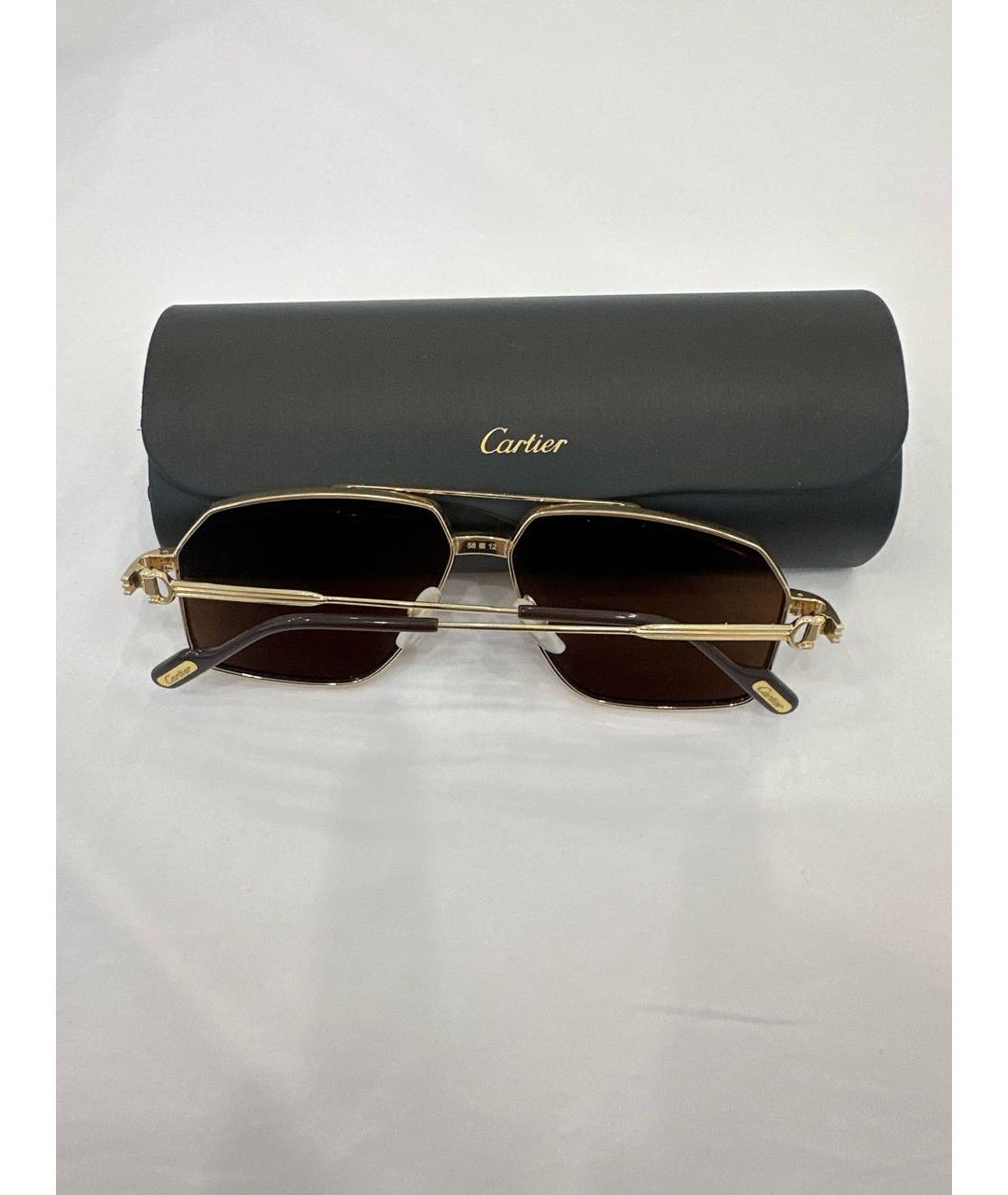 HERMES Коричневые металлические солнцезащитные очки, фото 2