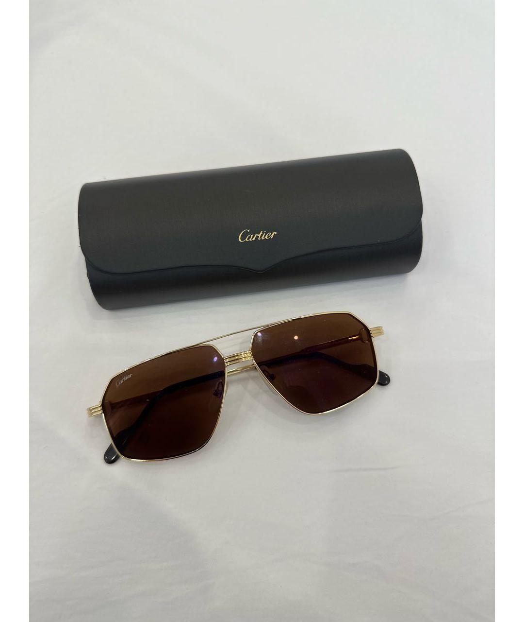 HERMES Коричневые металлические солнцезащитные очки, фото 8