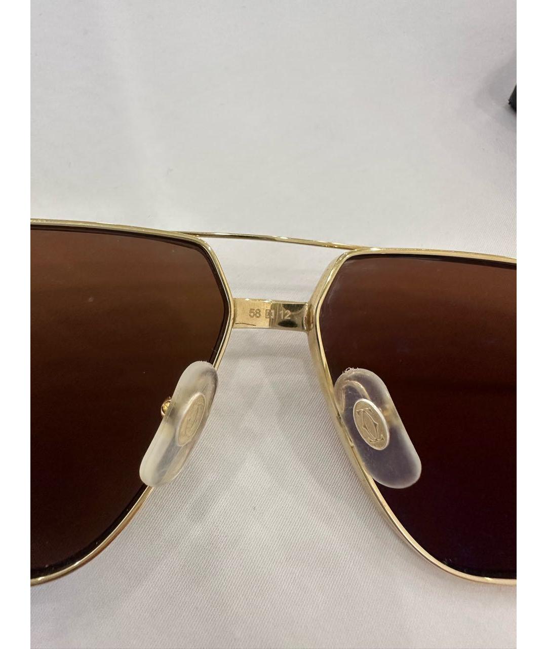 HERMES Коричневые металлические солнцезащитные очки, фото 5