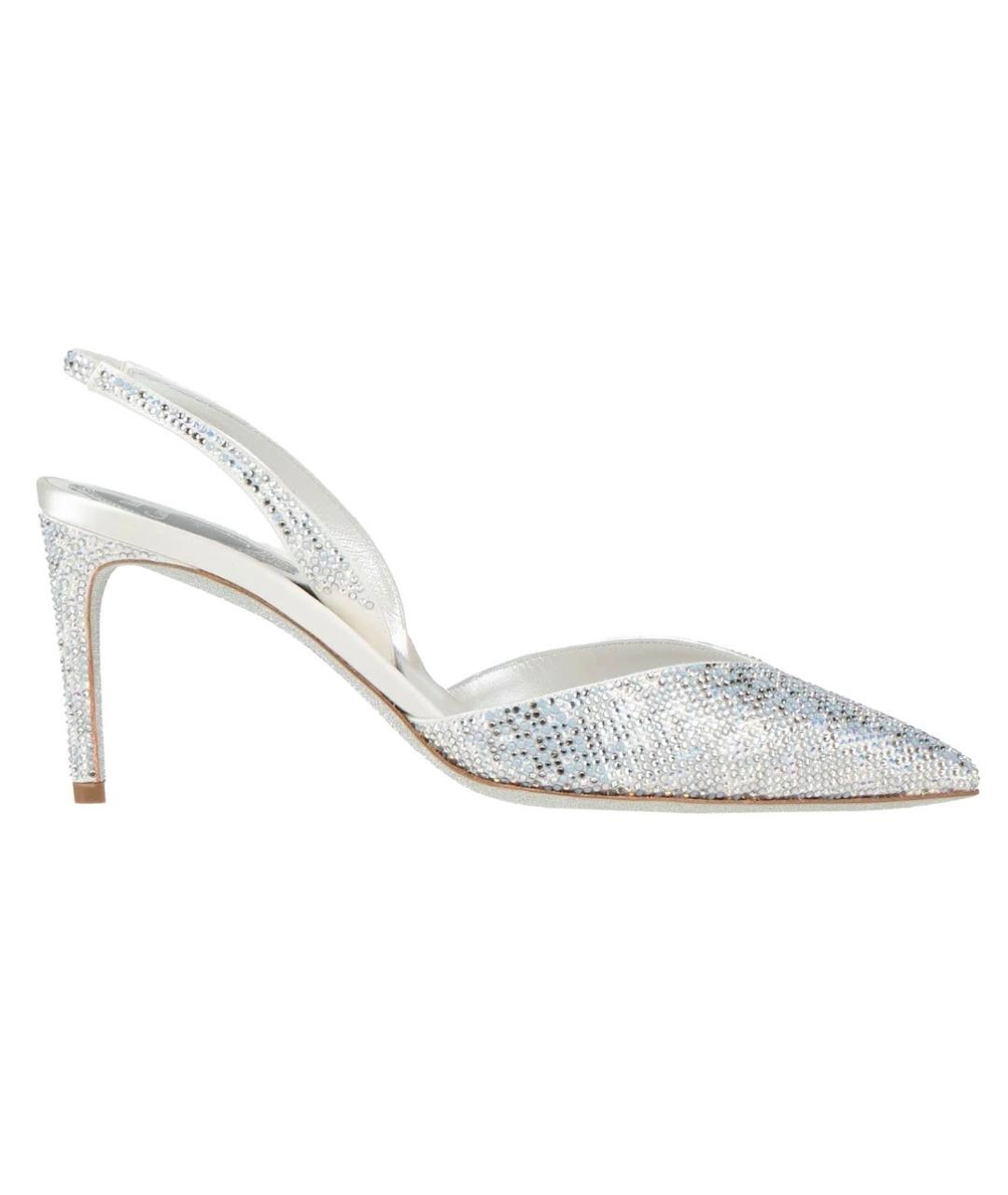RENE CAOVILLA Серебряные текстильные туфли, фото 5