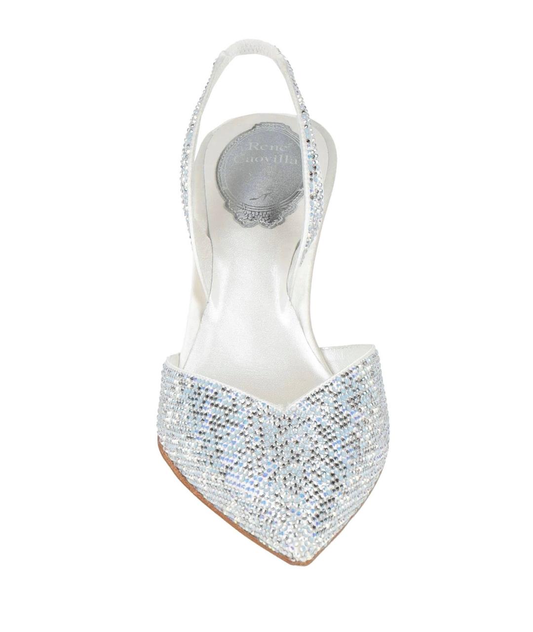 RENE CAOVILLA Серебряные текстильные туфли, фото 3