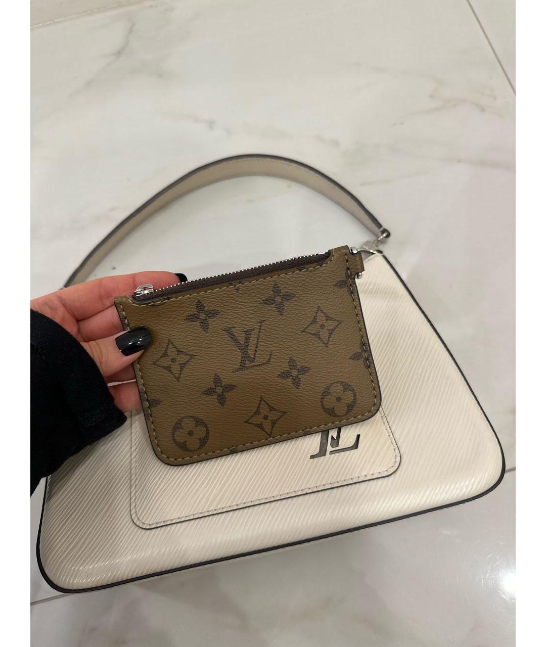 LOUIS VUITTON Белая кожаная сумка через плечо, фото 5