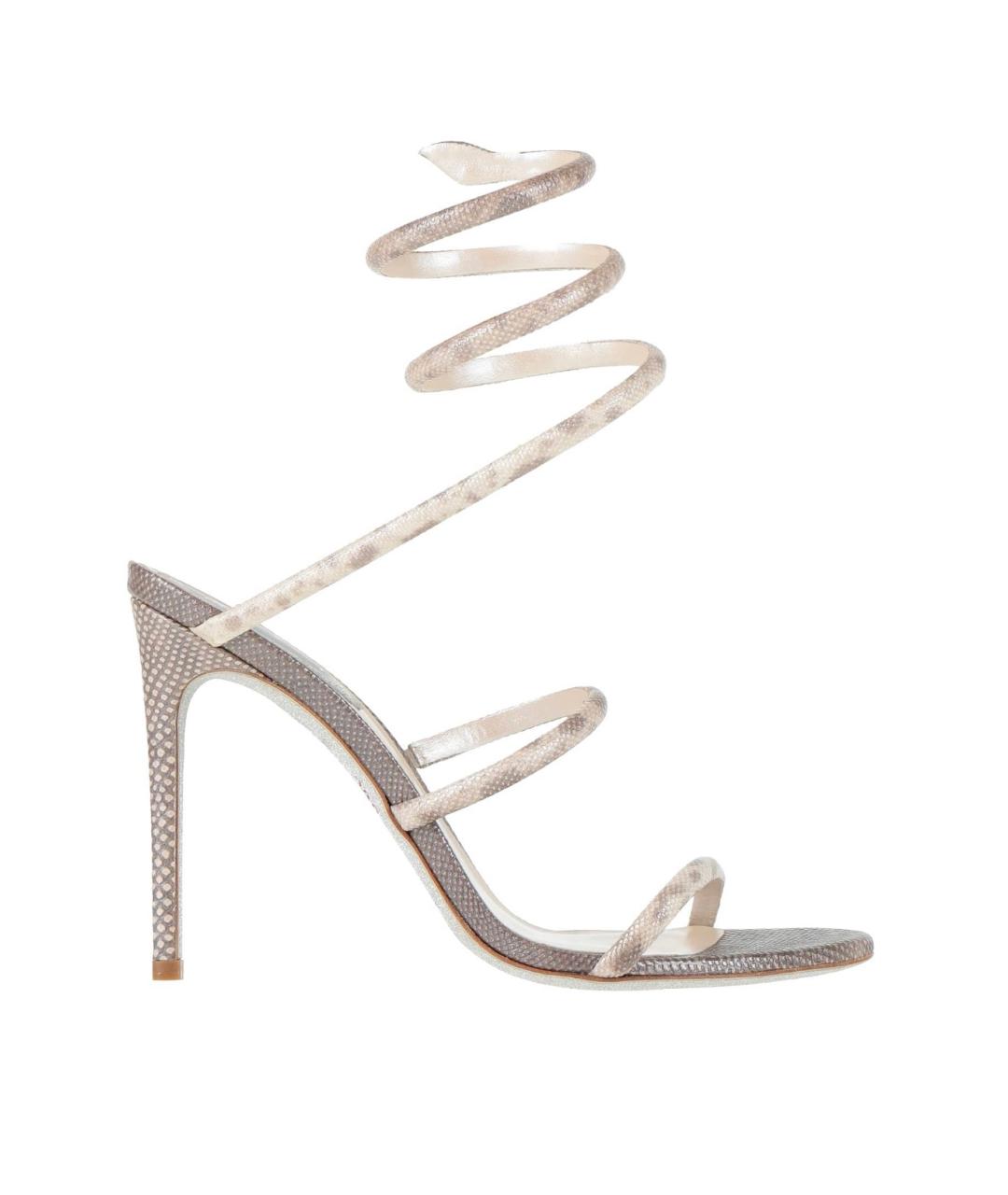 RENE CAOVILLA Серые кожаные босоножки, фото 5