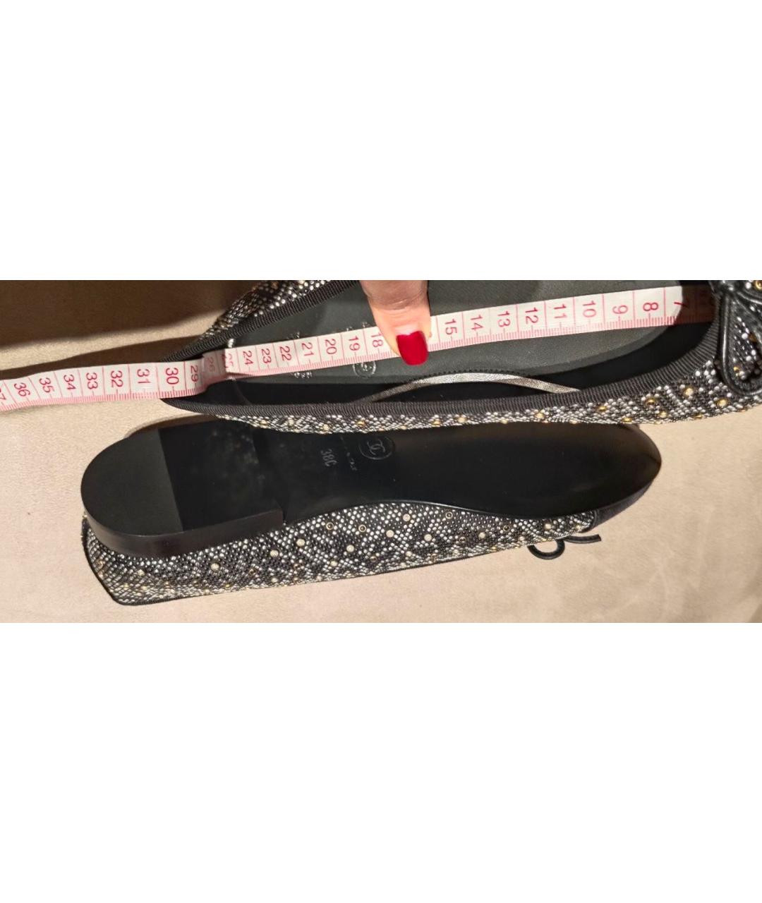 CHANEL Черные кожаные балетки, фото 7