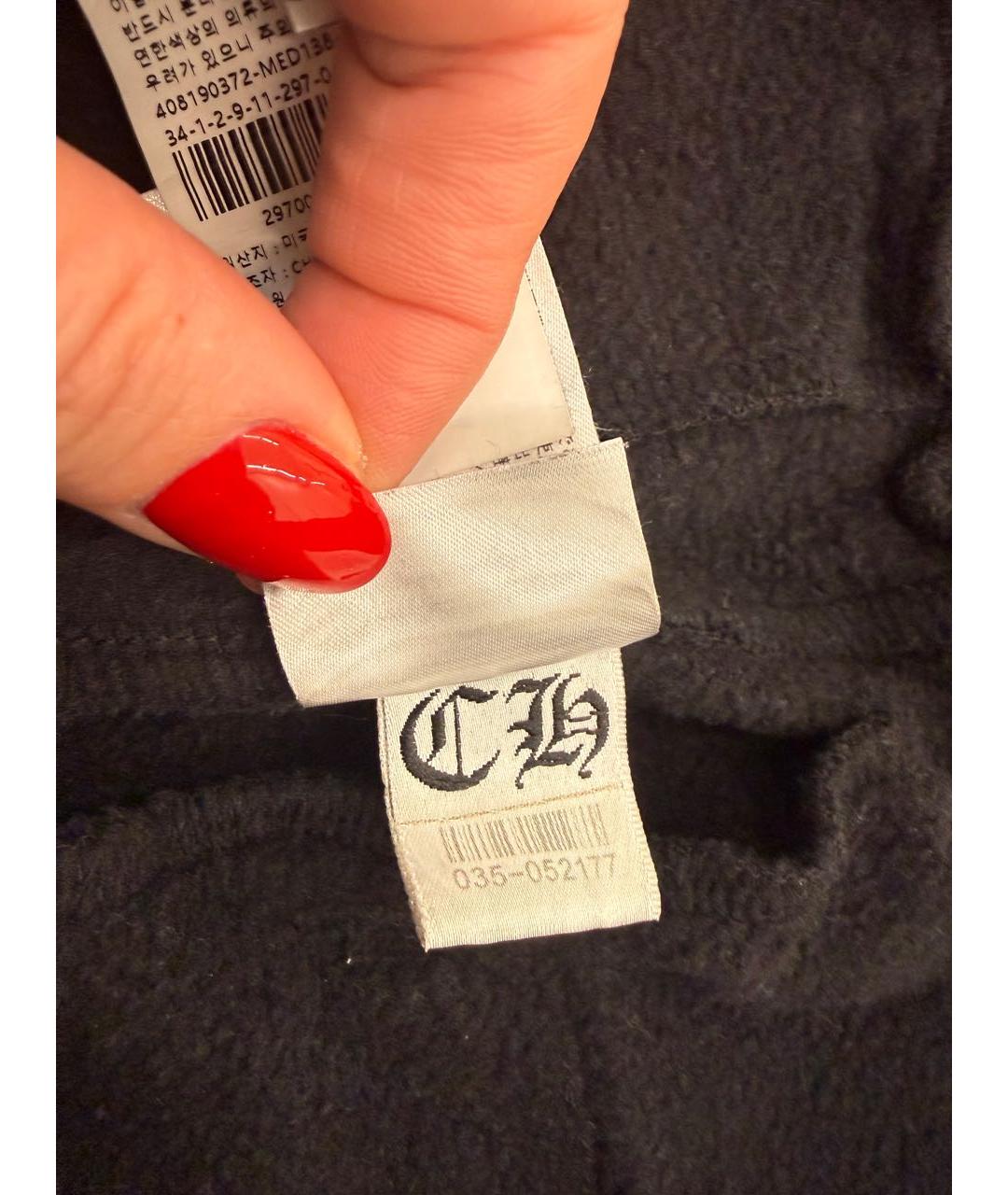 CHROME HEARTS Черные хлопковые спортивные брюки и шорты, фото 5