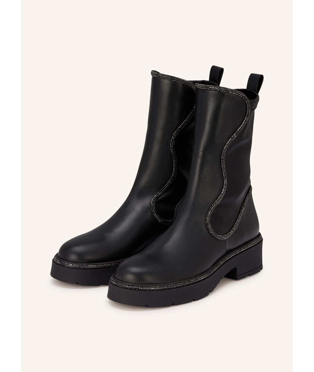 RENE CAOVILLA Черные кожаные ботинки, фото 4