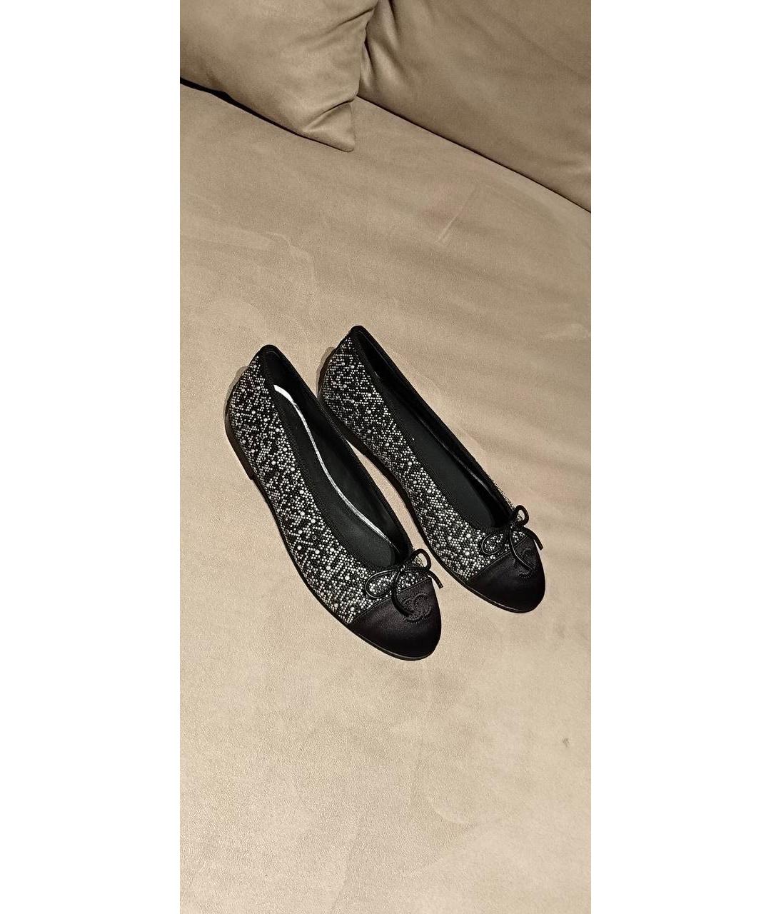 CHANEL Черные кожаные балетки, фото 3