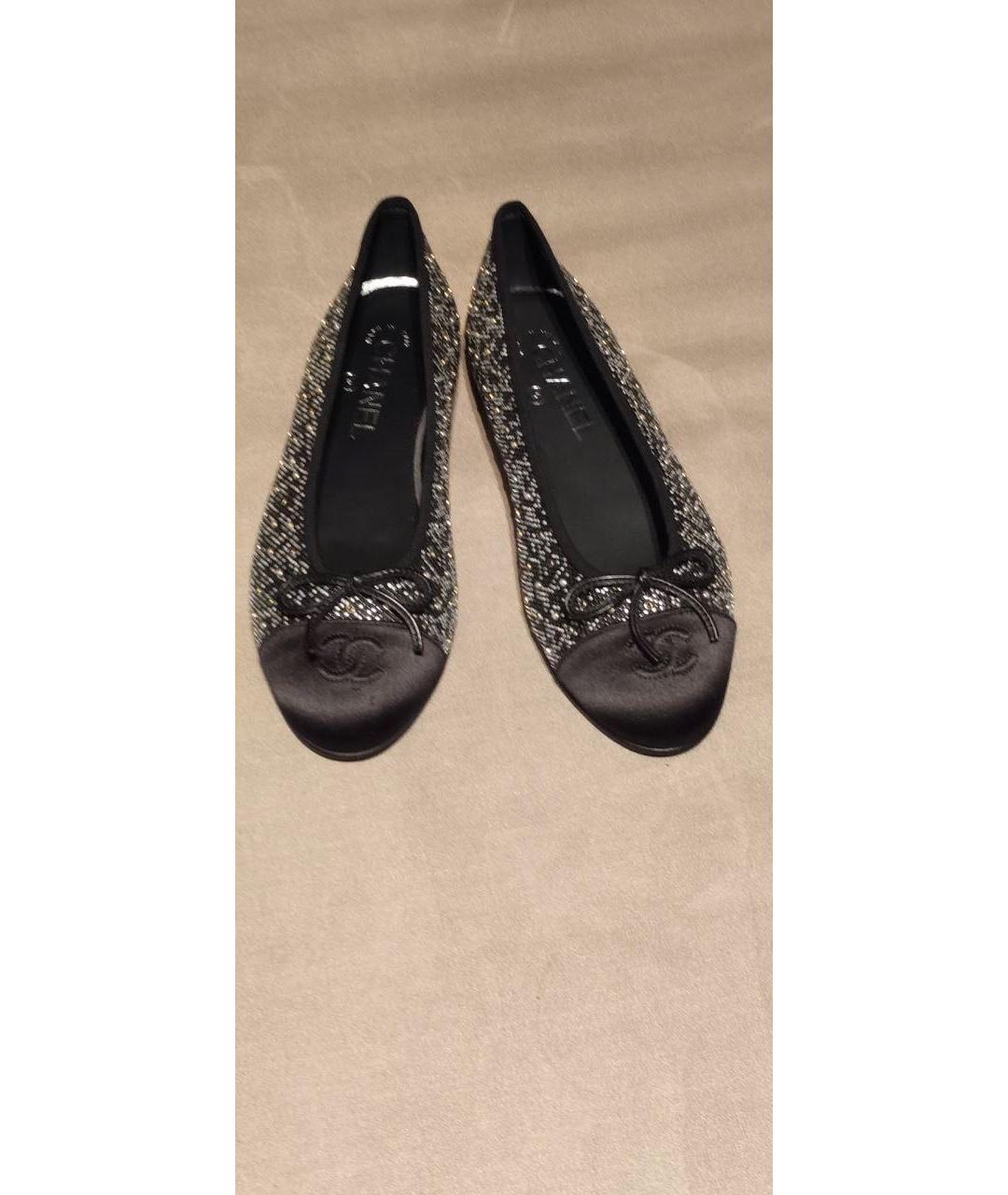 CHANEL Черные кожаные балетки, фото 5