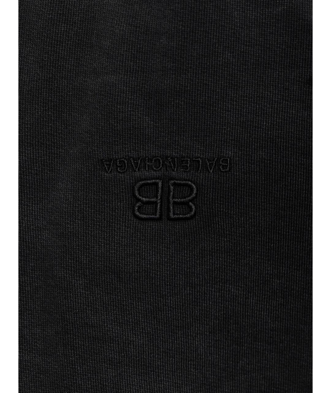 BALENCIAGA Черные хлопковые прямые брюки, фото 3